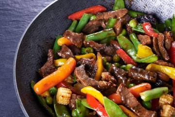 receta Carne con verduras salteadas